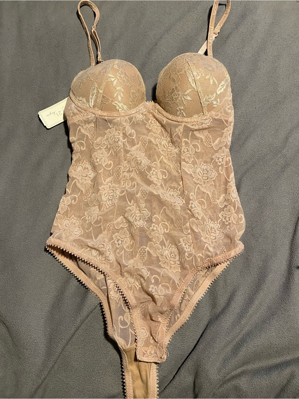 Lace Bodysuit in Nude - Women's Intimates